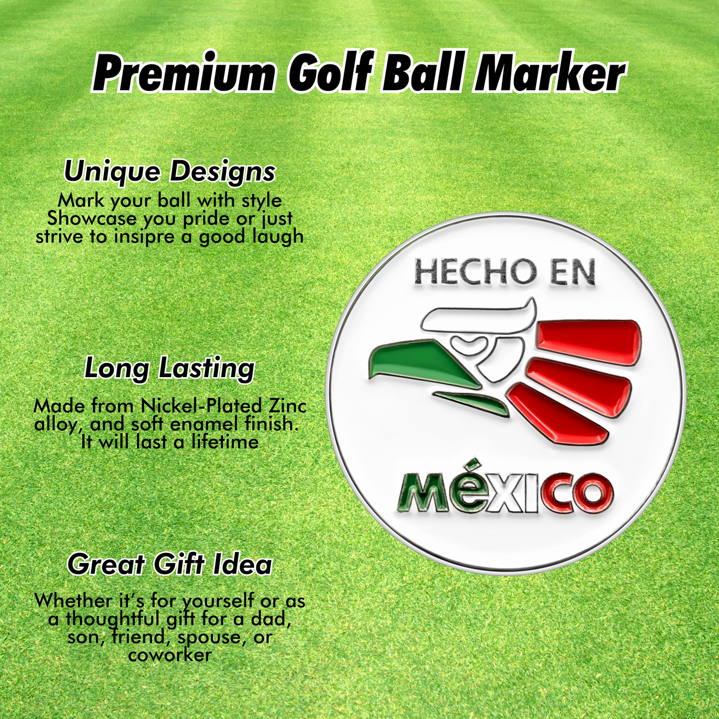 Mexico Golf Ball Marker | Celebrate Mexico Every Time You Play