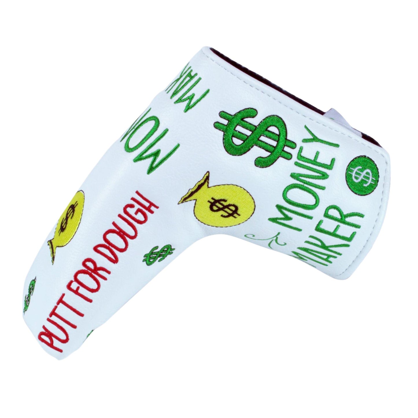 Putt for Dough - Money Maker  Blade Putter Head Cover (White)