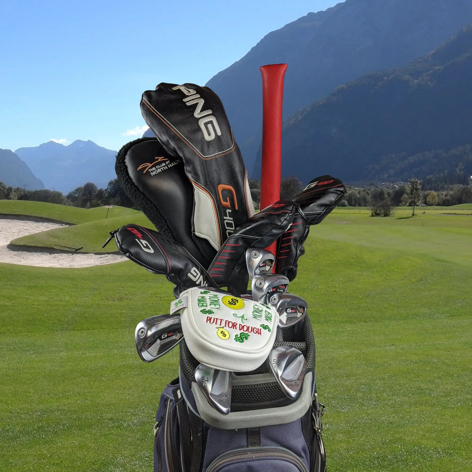 Putt for Dough - Money Maker - Mallet Putter Head Cover (White)