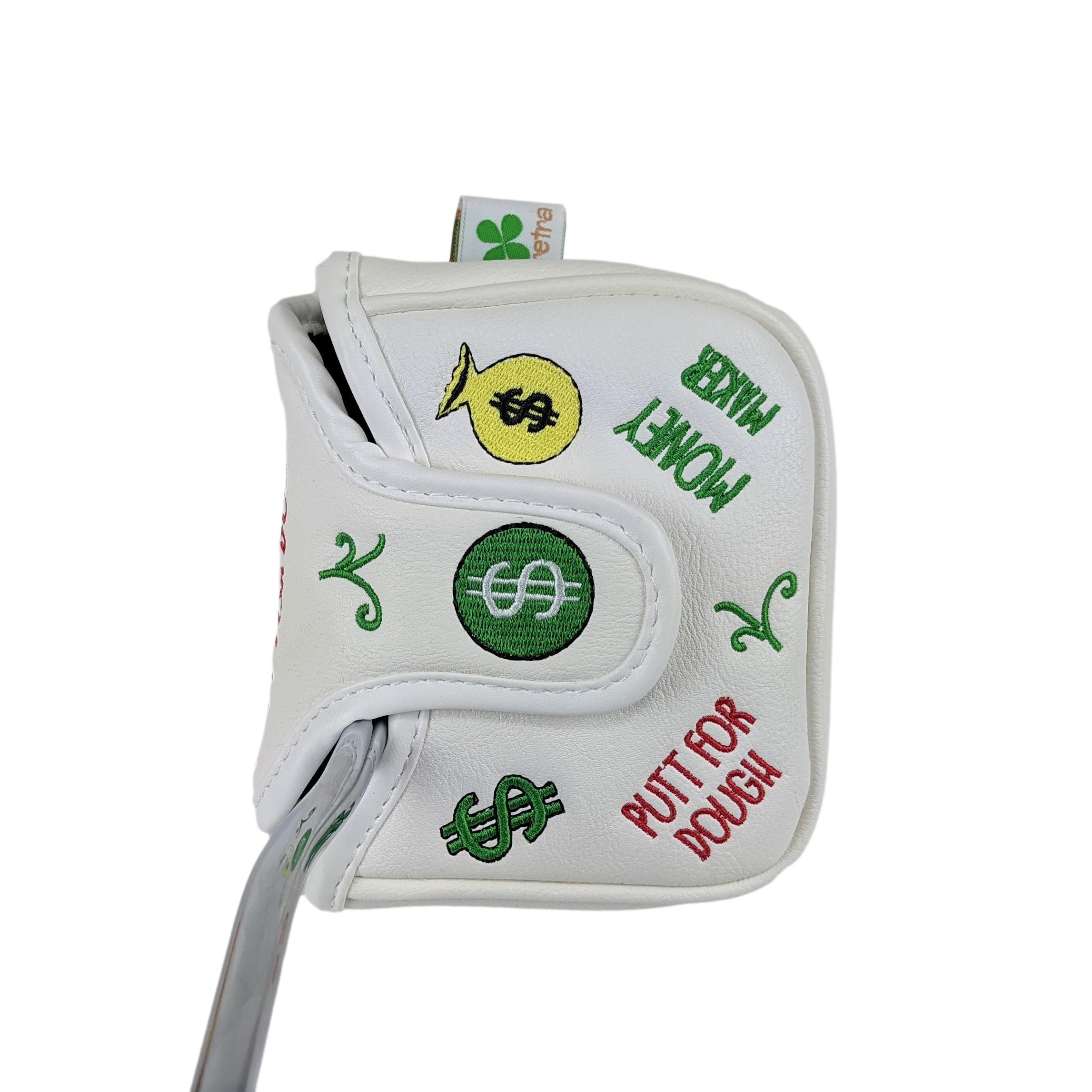 Putt for Dough - Money Maker - Square Mallet Putter Head Cover (White)