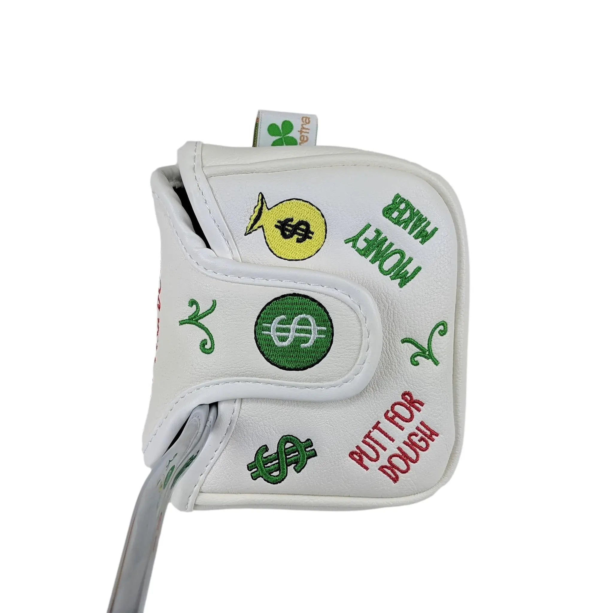 Putt for Dough - Money Maker - Square Mallet Putter Head Cover (White)