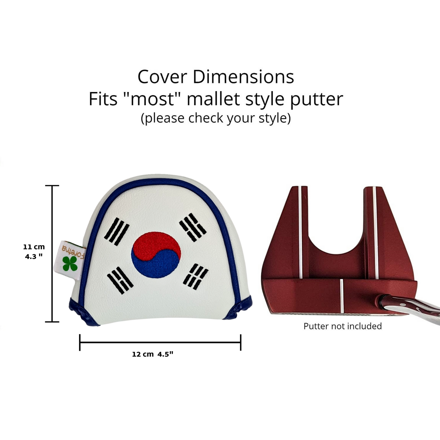 Korea Flag - Mallet Putter Head Cover