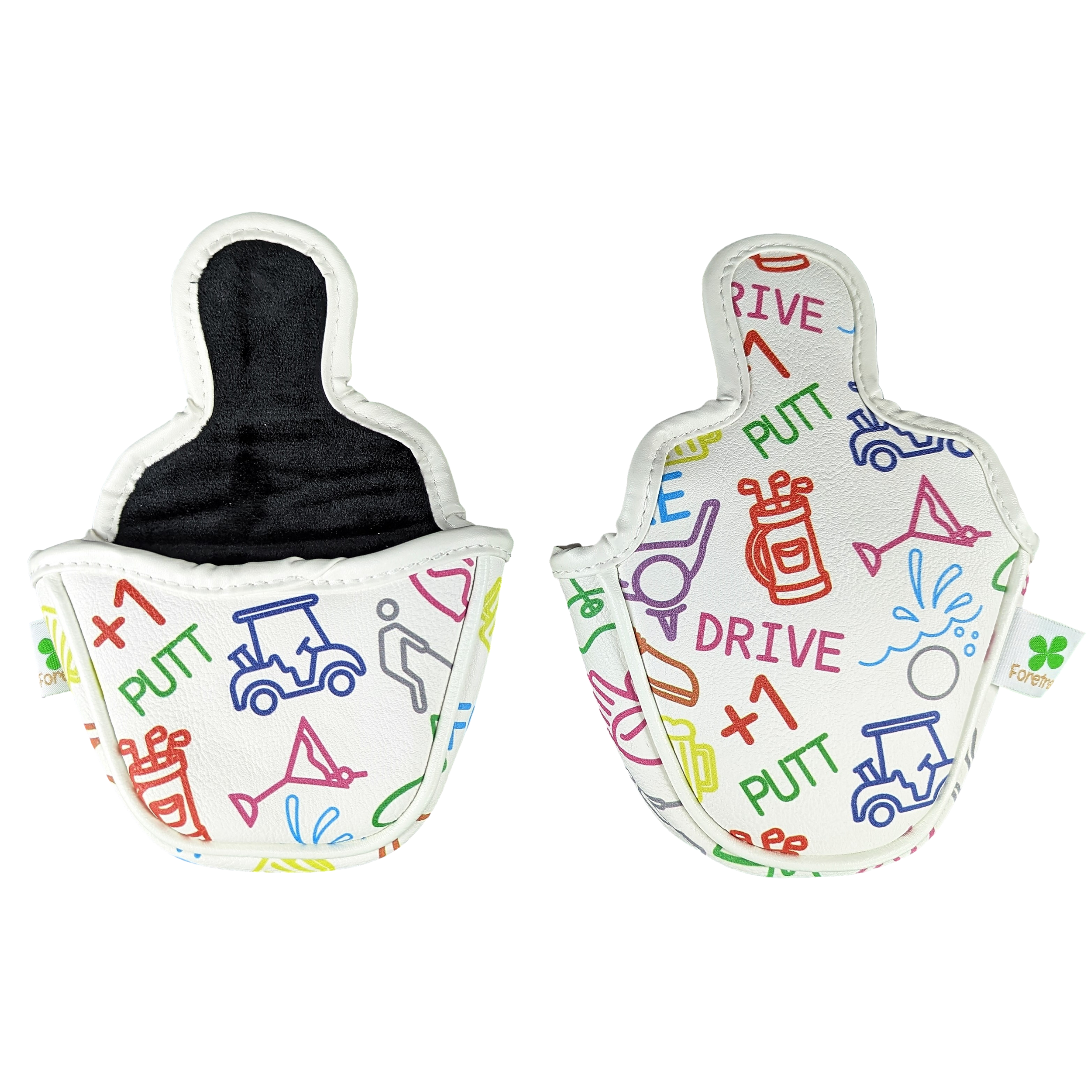 Golf Icons Pattern - Mallet Putter Head Cover