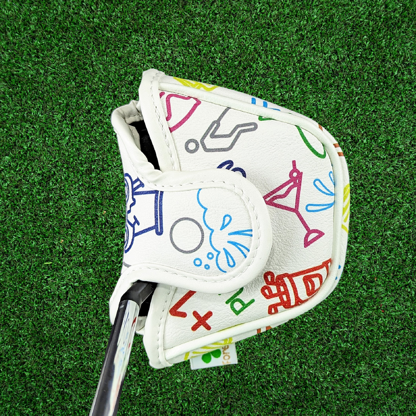 Golf Icons Pattern - Mallet Putter Head Cover