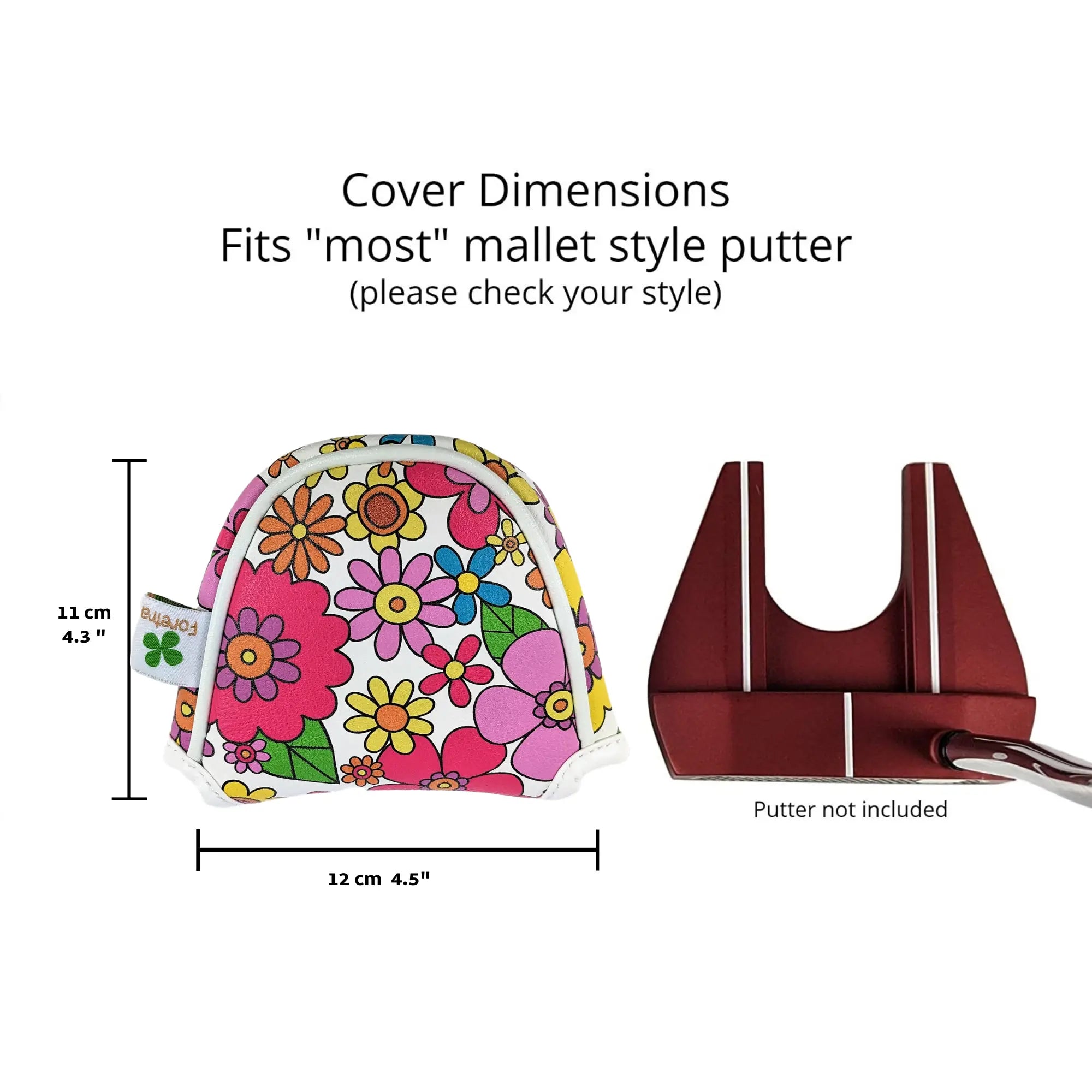 Flowers Pattern - Mallet Putter Head Cover