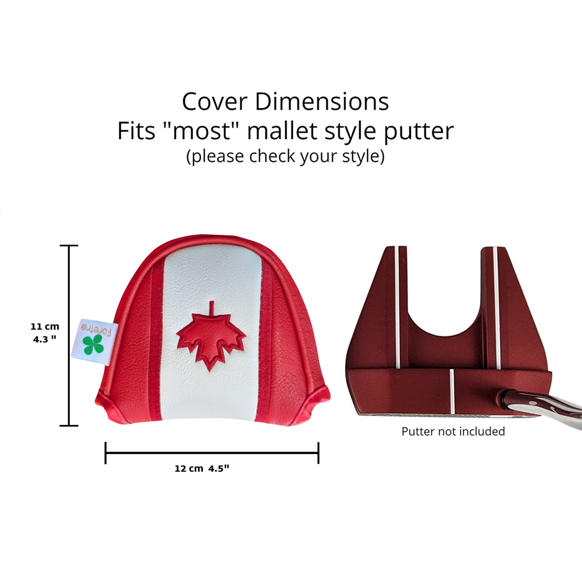 Canada Flag Mallet Putter Head Cover