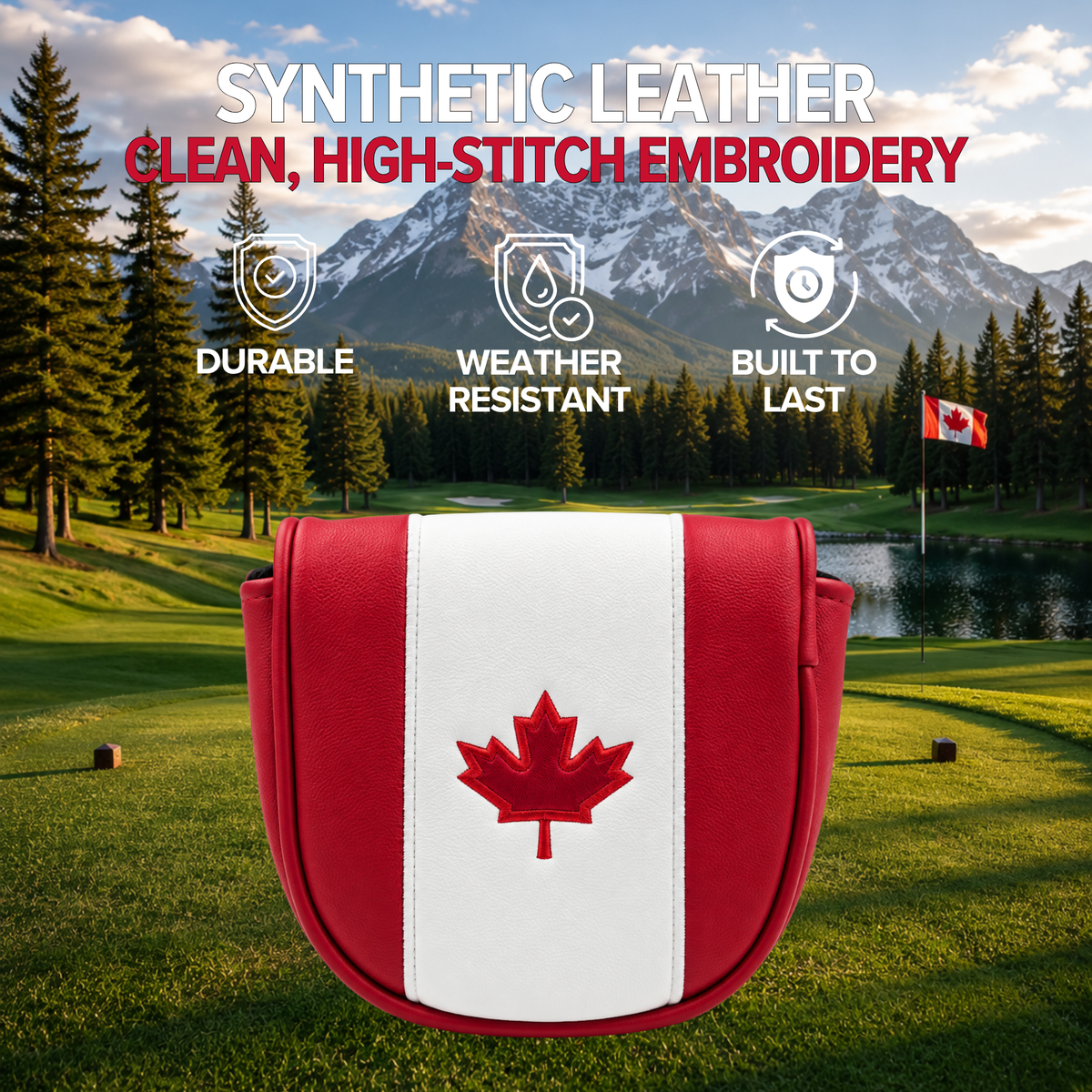 Canada Flag - Center Shaft Mallet Putter Head Cover