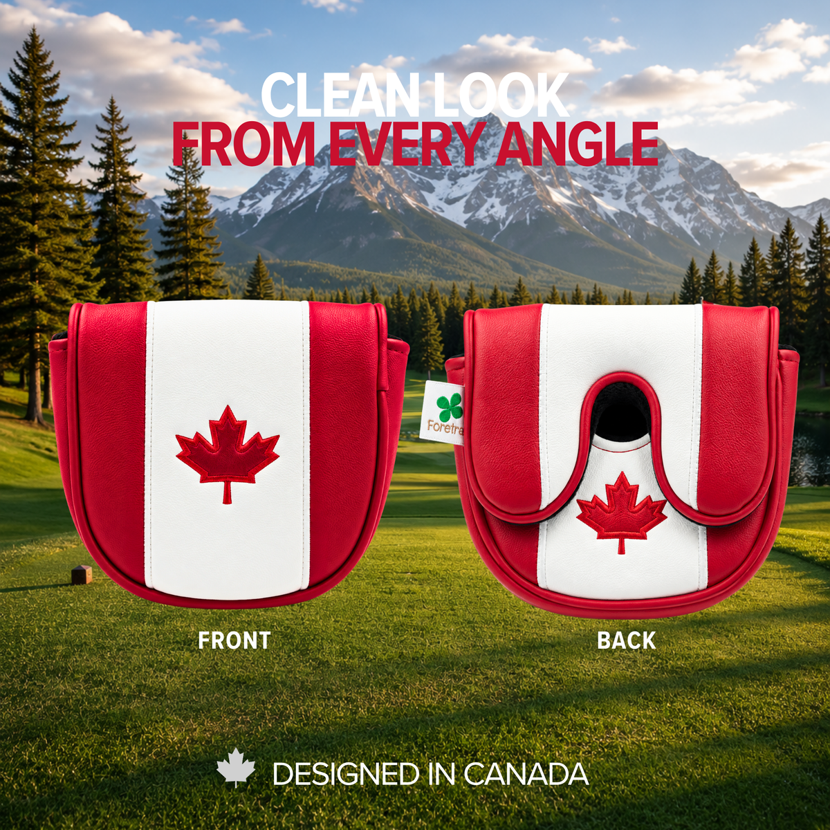 Canada Flag - Center Shaft Mallet Putter Head Cover