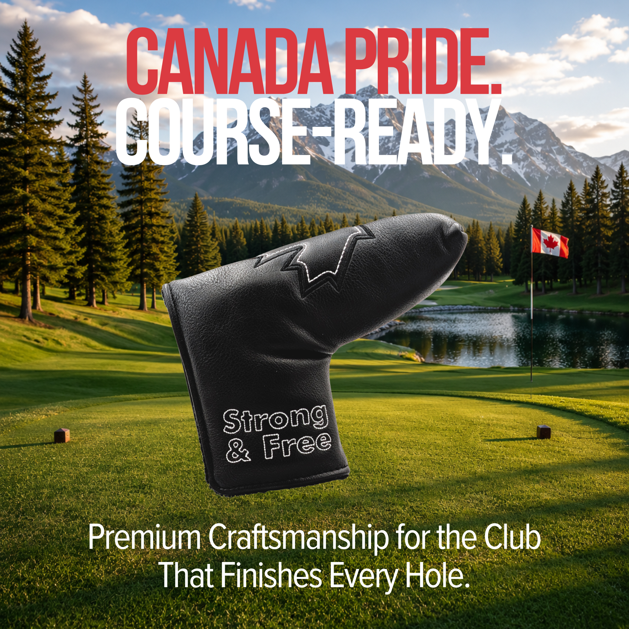 Black Canada Maple Leaf - Blade Putter Head Cover