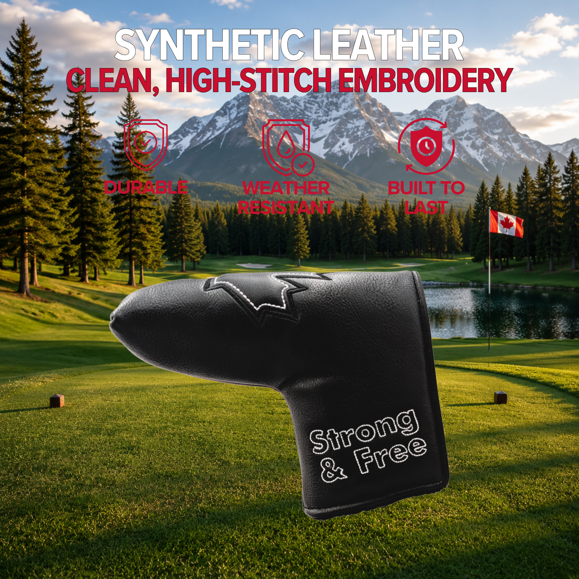 Black Canada Maple Leaf - Blade Putter Head Cover