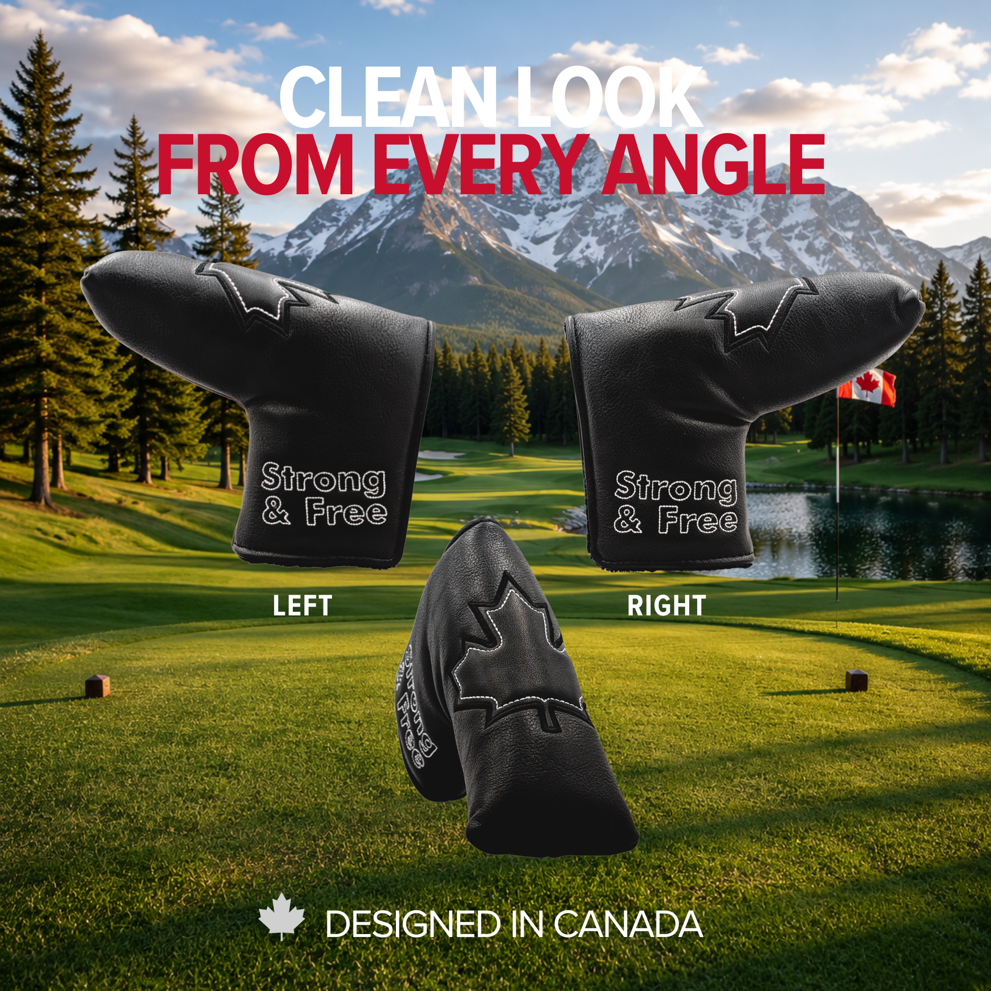 Black Canada Maple Leaf - Blade Putter Head Cover