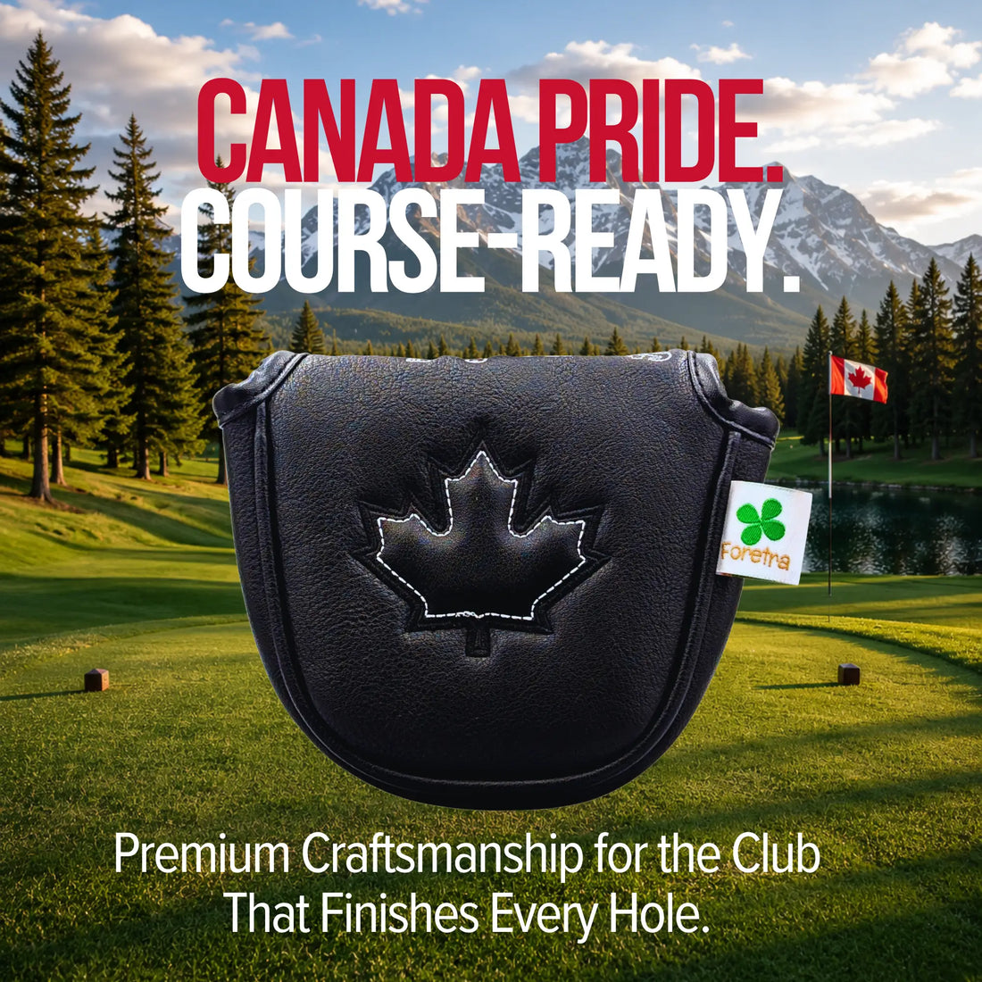 Black Canada Maple Leaf - Mallet Putter Head Cover