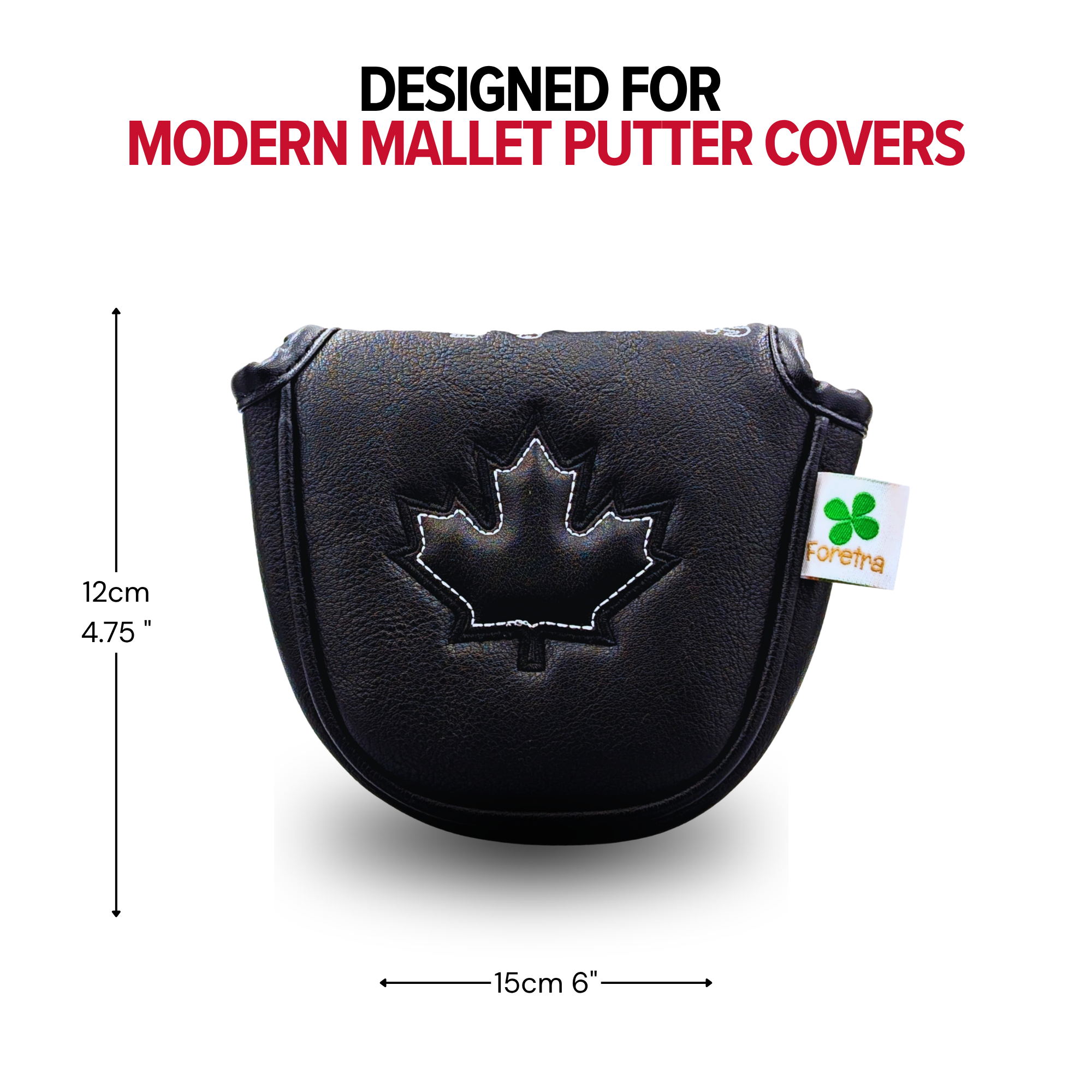 Black Canada Maple Leaf - Mallet Putter Head Cover