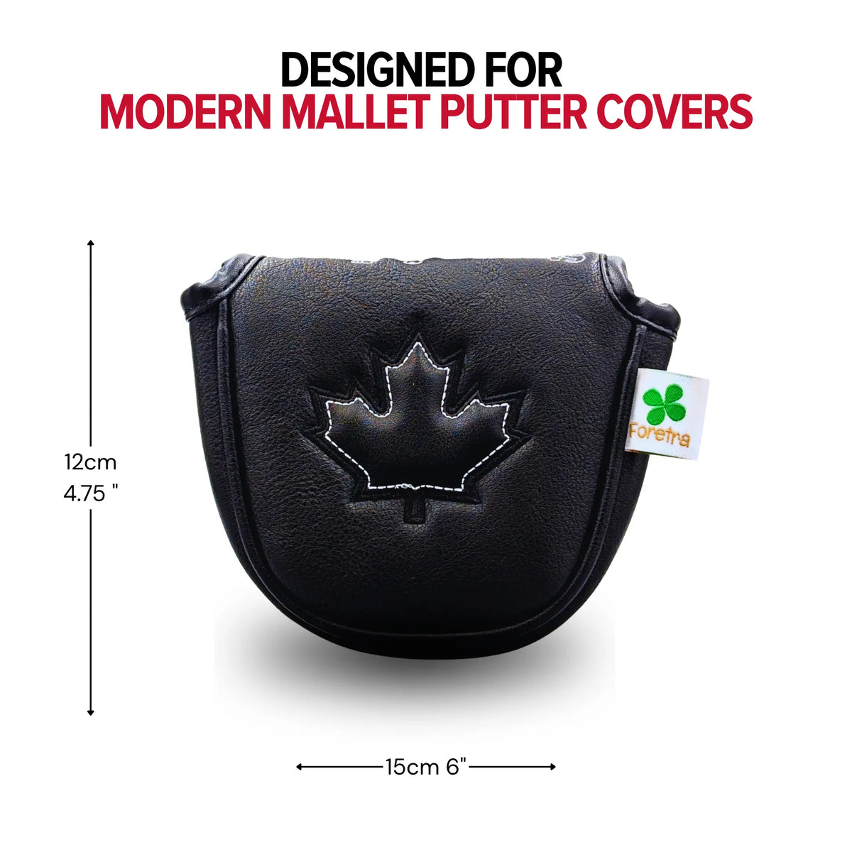 Black Canada Maple Leaf - Mallet Putter Head Cover