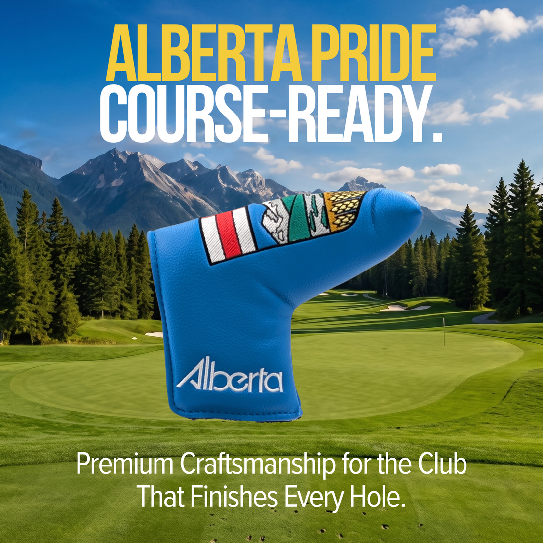 Alberta Shield – Blade Putter Headcover – Bold Alberta Pride