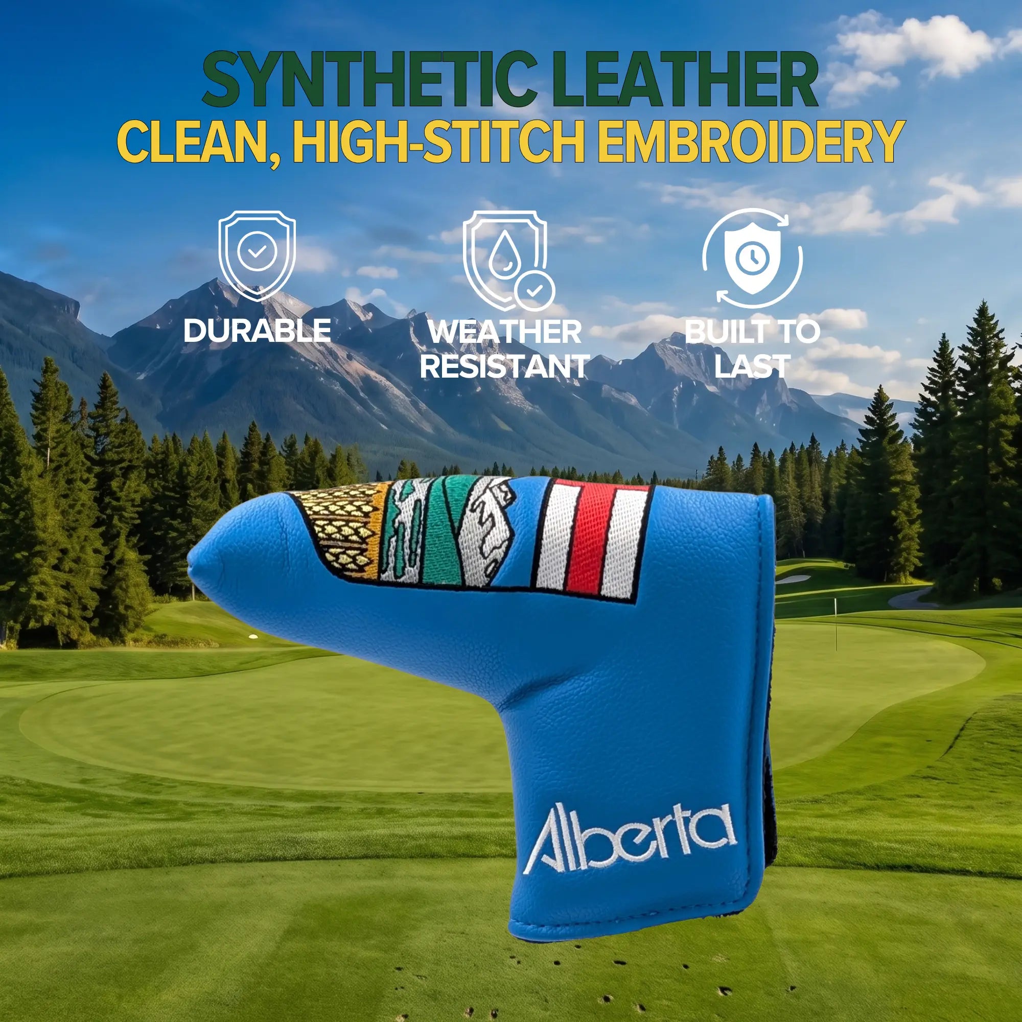 Alberta Shield – Blade Putter Headcover – Bold Alberta Pride