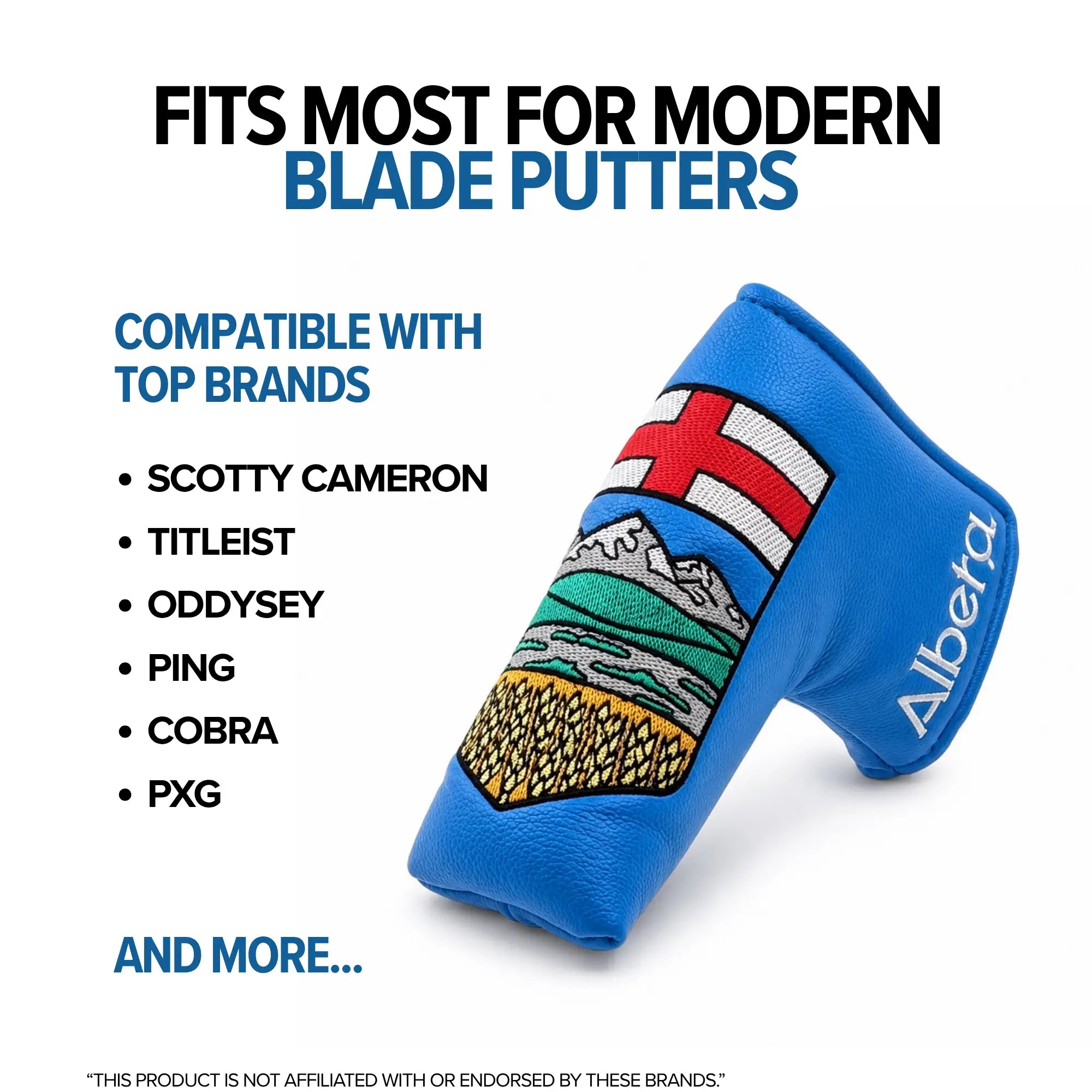 Alberta Shield – Blade Putter Headcover – Bold Alberta Pride