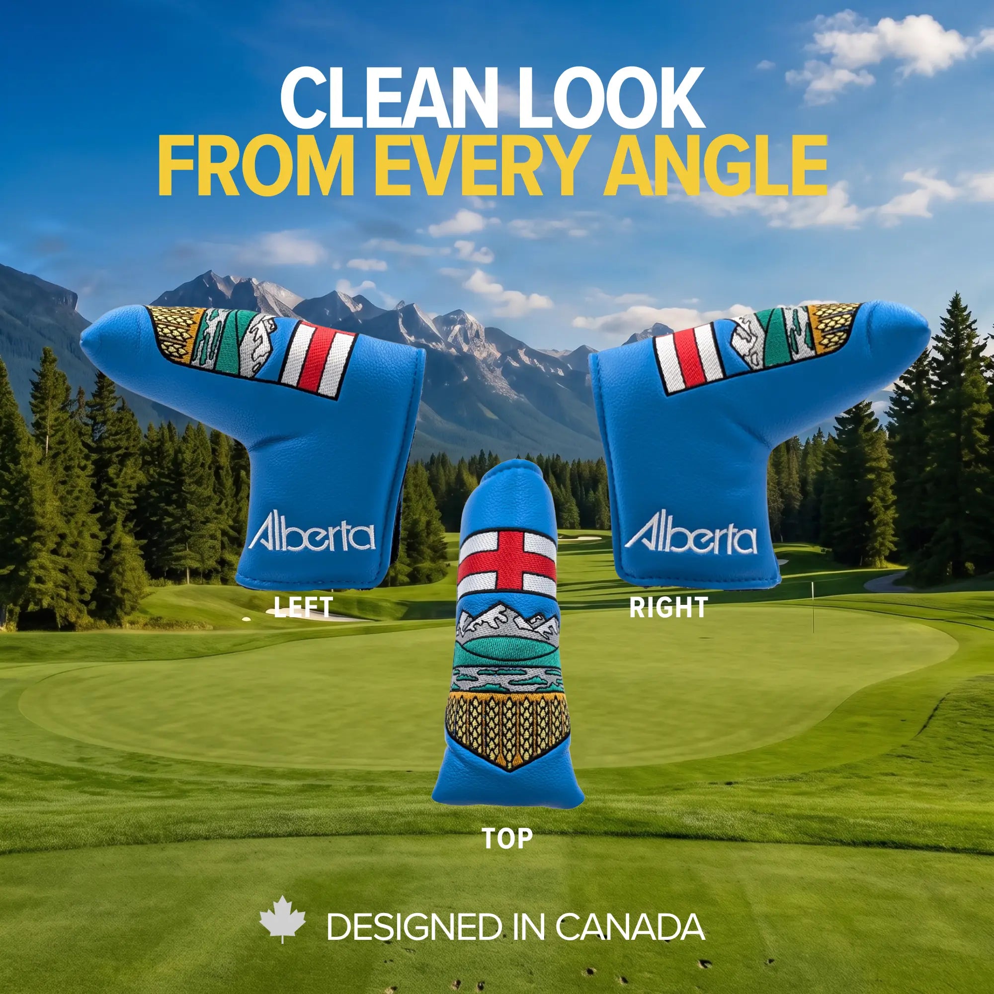 Alberta Shield – Blade Putter Headcover – Bold Alberta Pride