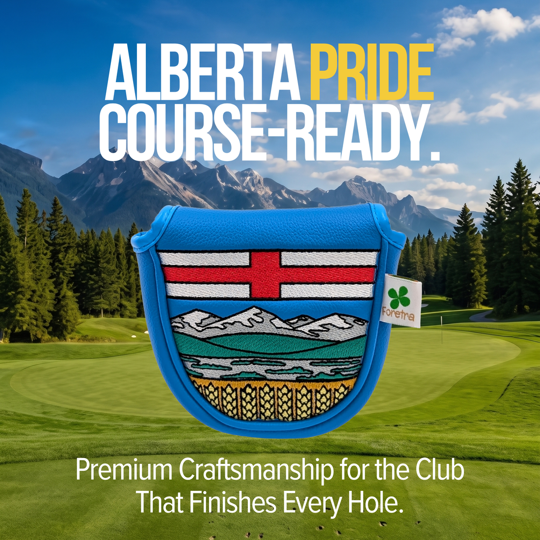 Alberta Shield – Mallet Putter Headcover – Bold Alberta Pride