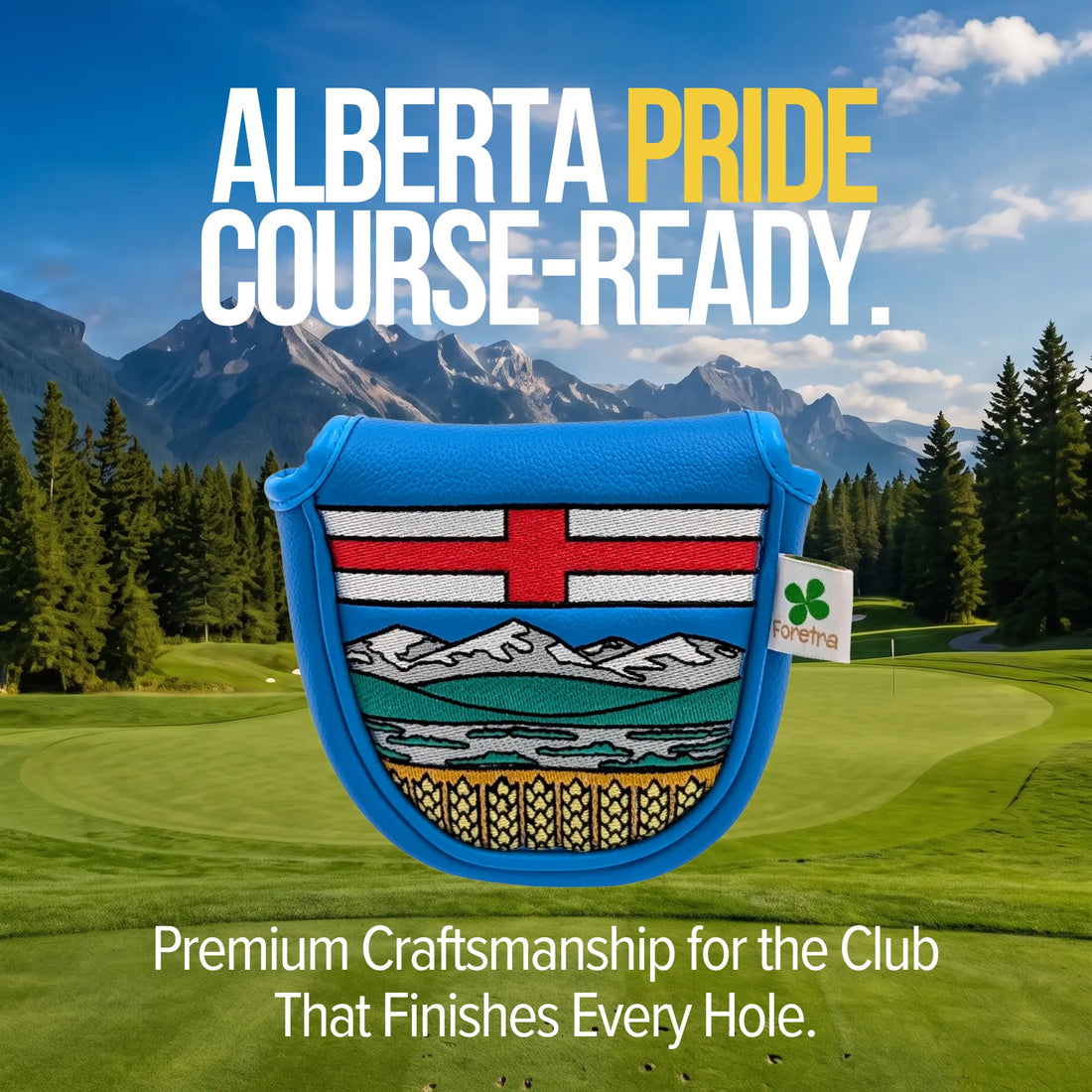 Alberta Shield – Mallet Putter Headcover – Bold Alberta Pride