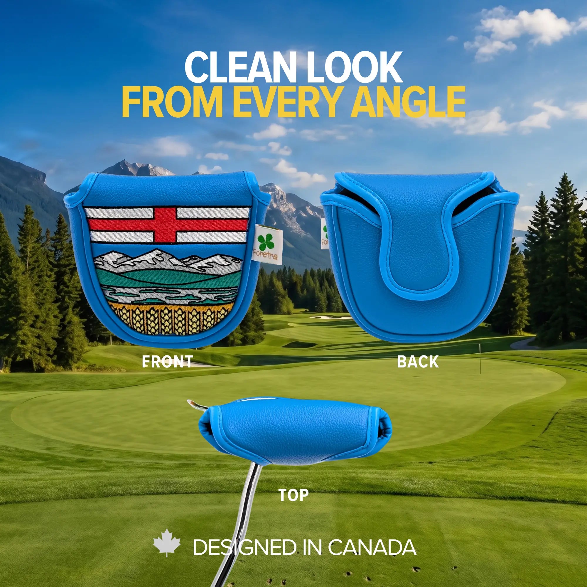 Alberta Shield – Mallet Putter Headcover – Bold Alberta Pride