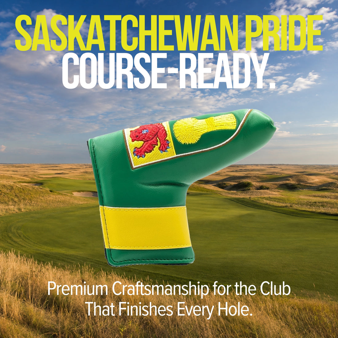 Saskatchewan Shield – Blade Putter Headcover – Bold Prairie Pride