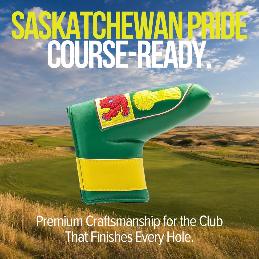 Saskatchewan Shield – Blade Putter Headcover – Bold Prairie Pride