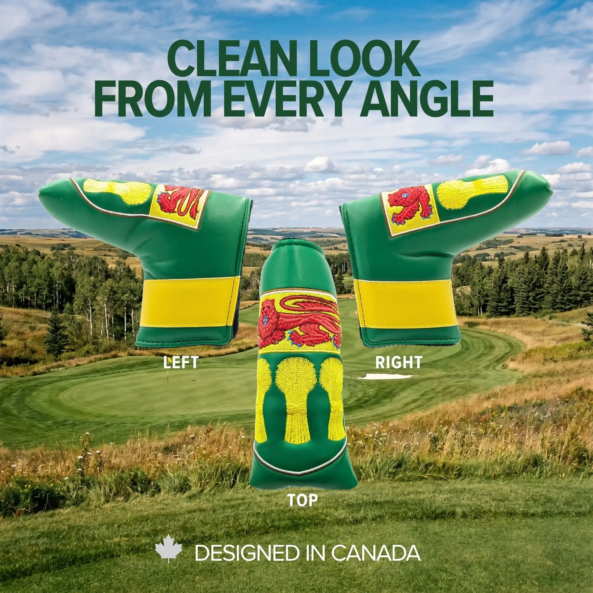 Saskatchewan Shield – Blade Putter Headcover – Bold Prairie Pride