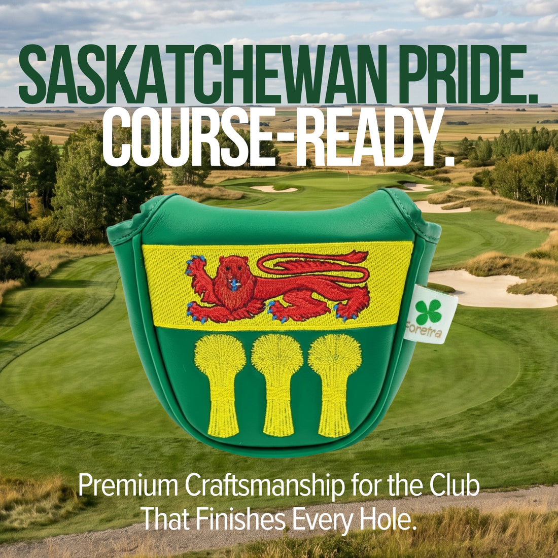 Saskatchewan Shield – Mallet Putter Headcover – Bold Prairie Pride