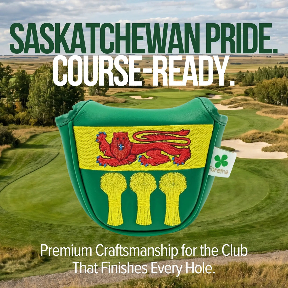 Saskatchewan Shield – Mallet Putter Headcover – Bold Prairie Pride
