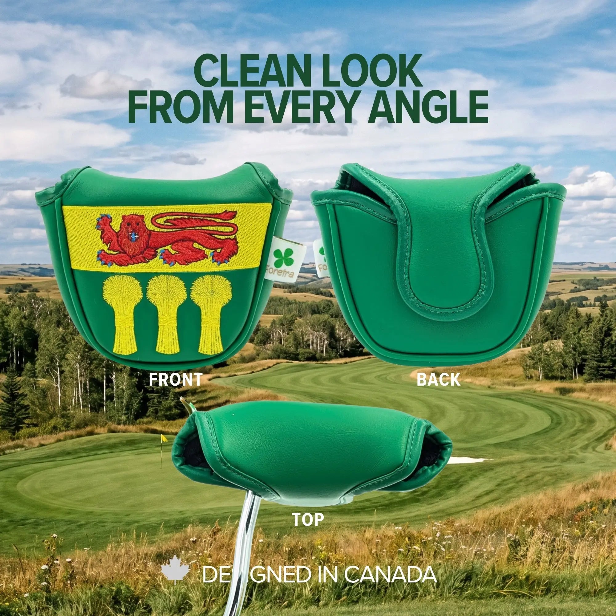 Saskatchewan Shield – Mallet Putter Headcover – Bold Prairie Pride