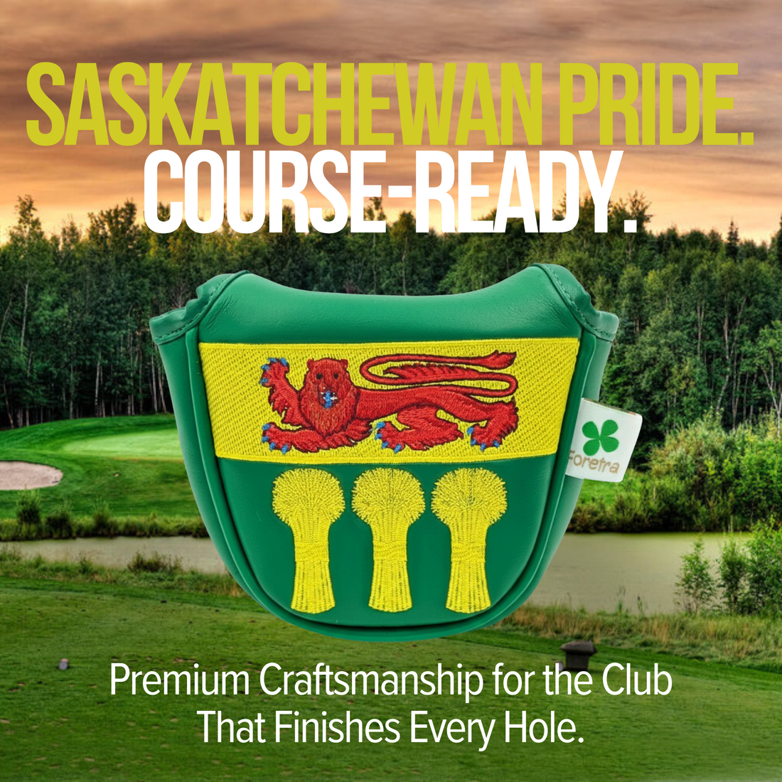 Saskatchewan Shield – Mallet Putter Headcover – Bold Prairie Pride