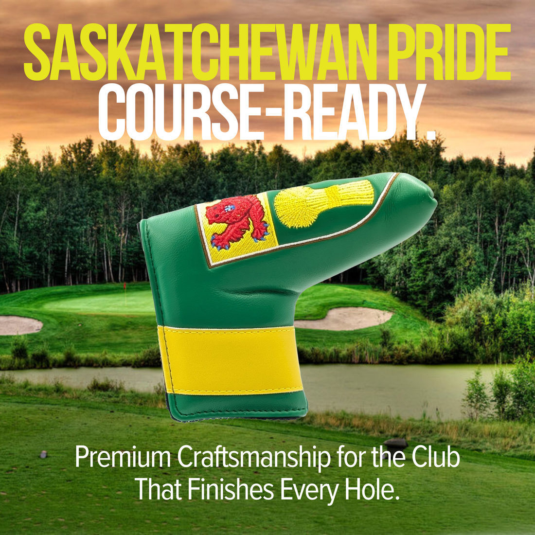 Saskatchewan Shield – Blade Putter Headcover – Bold Prairie Pride