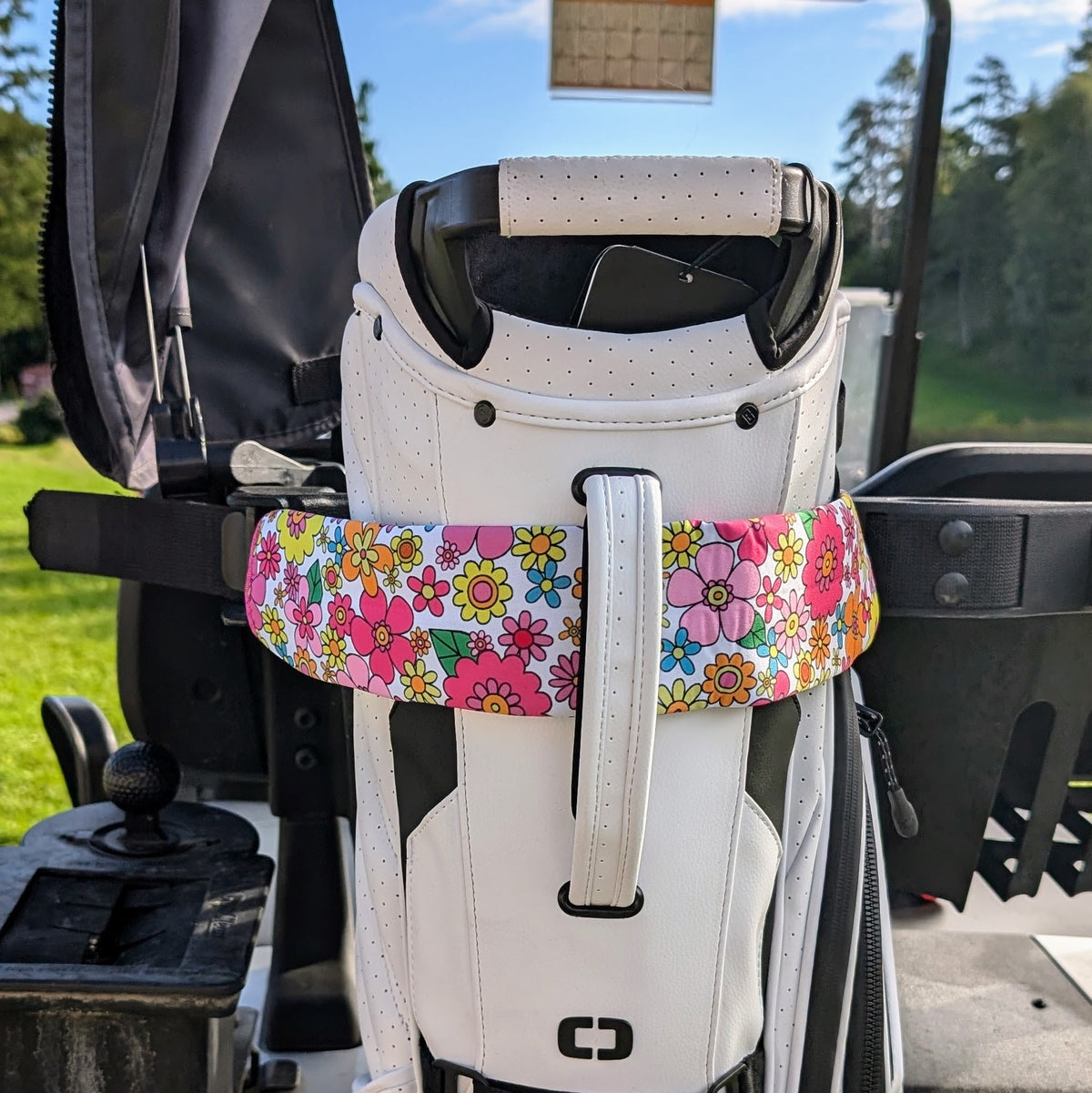 Flowers Pattern Golf Cart Strap Sleeve