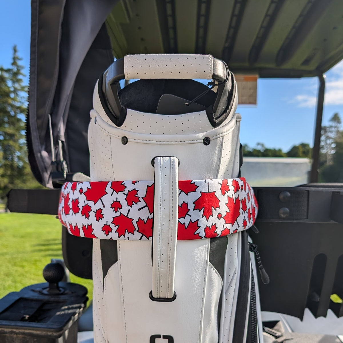 Canadian Maple Leaves Golf Cart Strap Sleeve