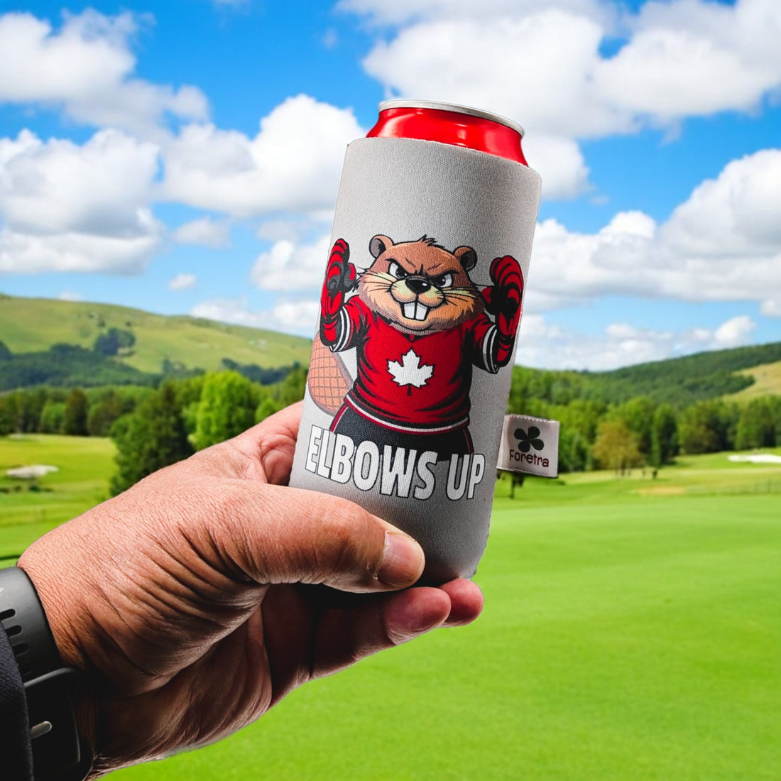 Elbows Up  – “Tallboy” (16 oz) Can Cooler Sleeve - Pack of 4