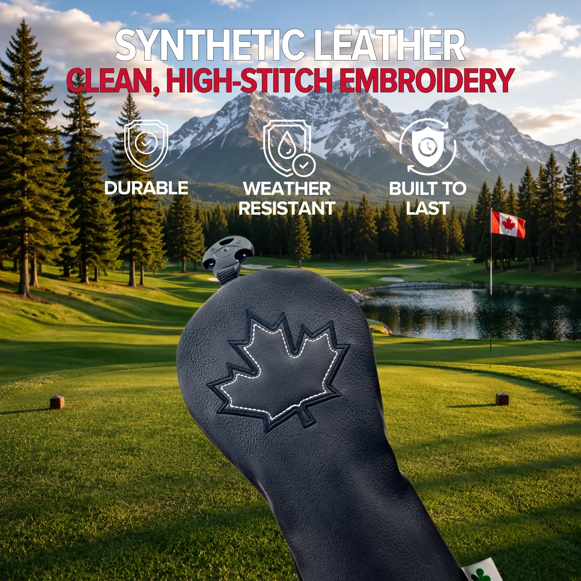 Canada Black Maple Leaf - Fairway Wood Headcover - Strong & Free