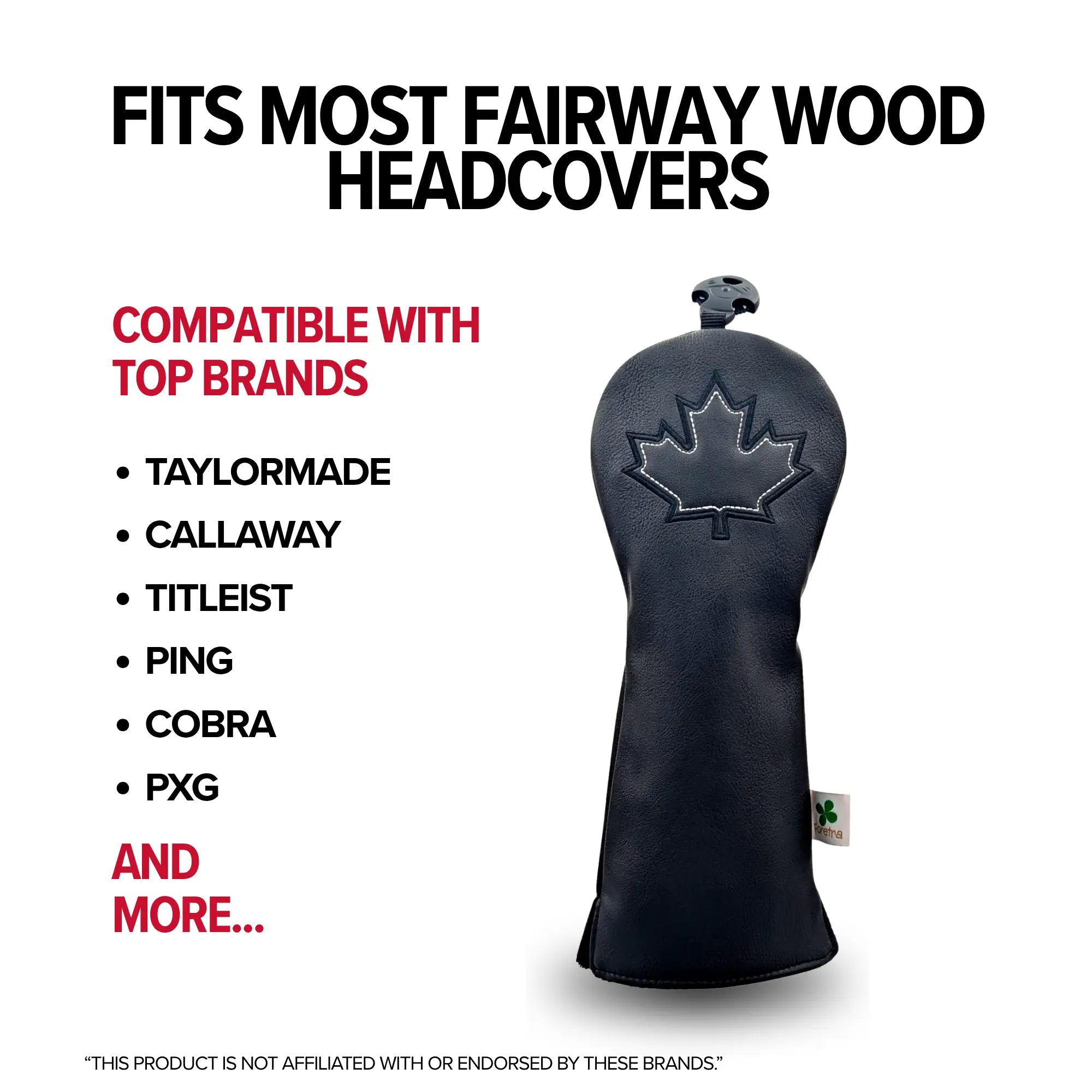 Canada Black Maple Leaf - Fairway Wood Headcover - Strong & Free