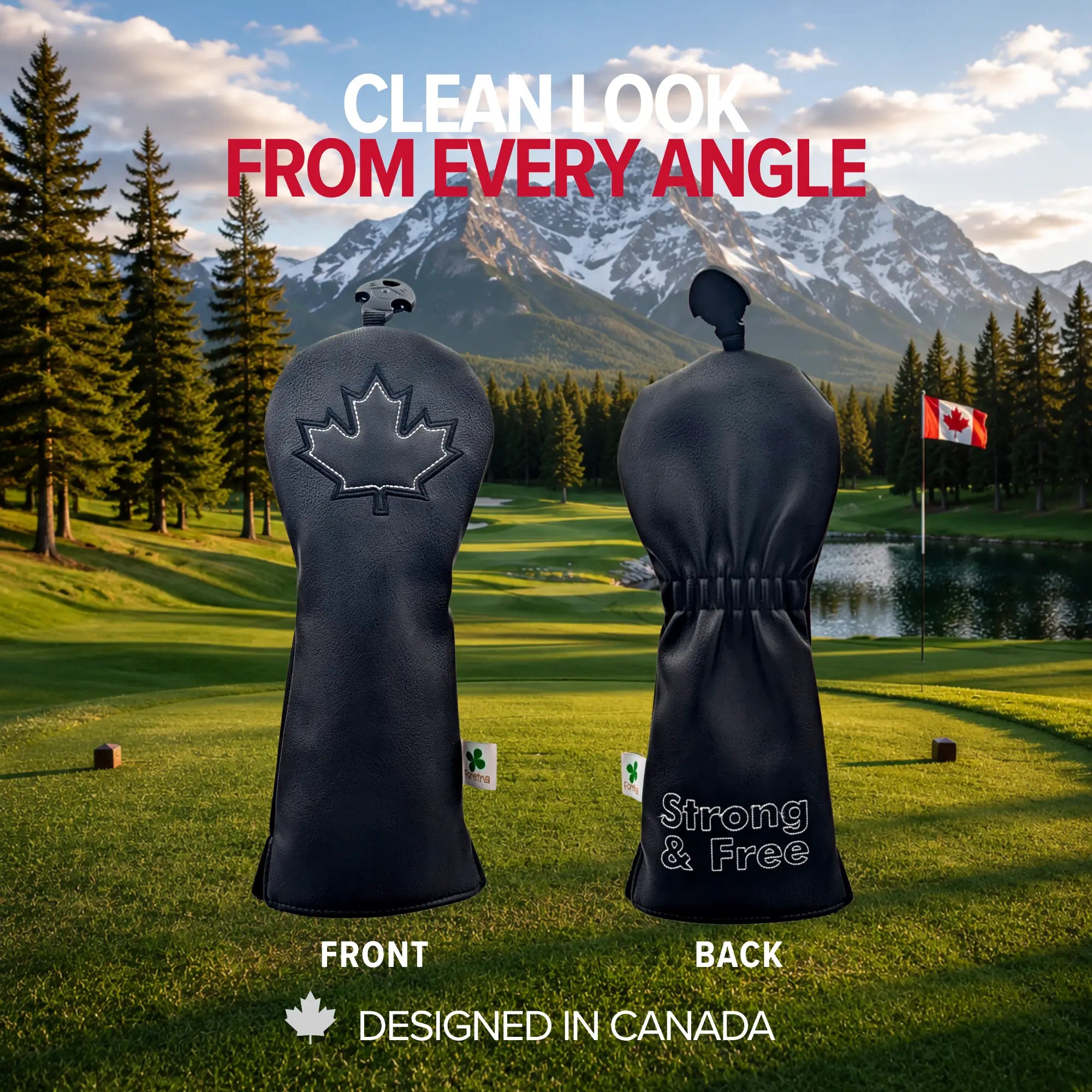 Canada Black Maple Leaf - Fairway Wood Headcover - Strong & Free
