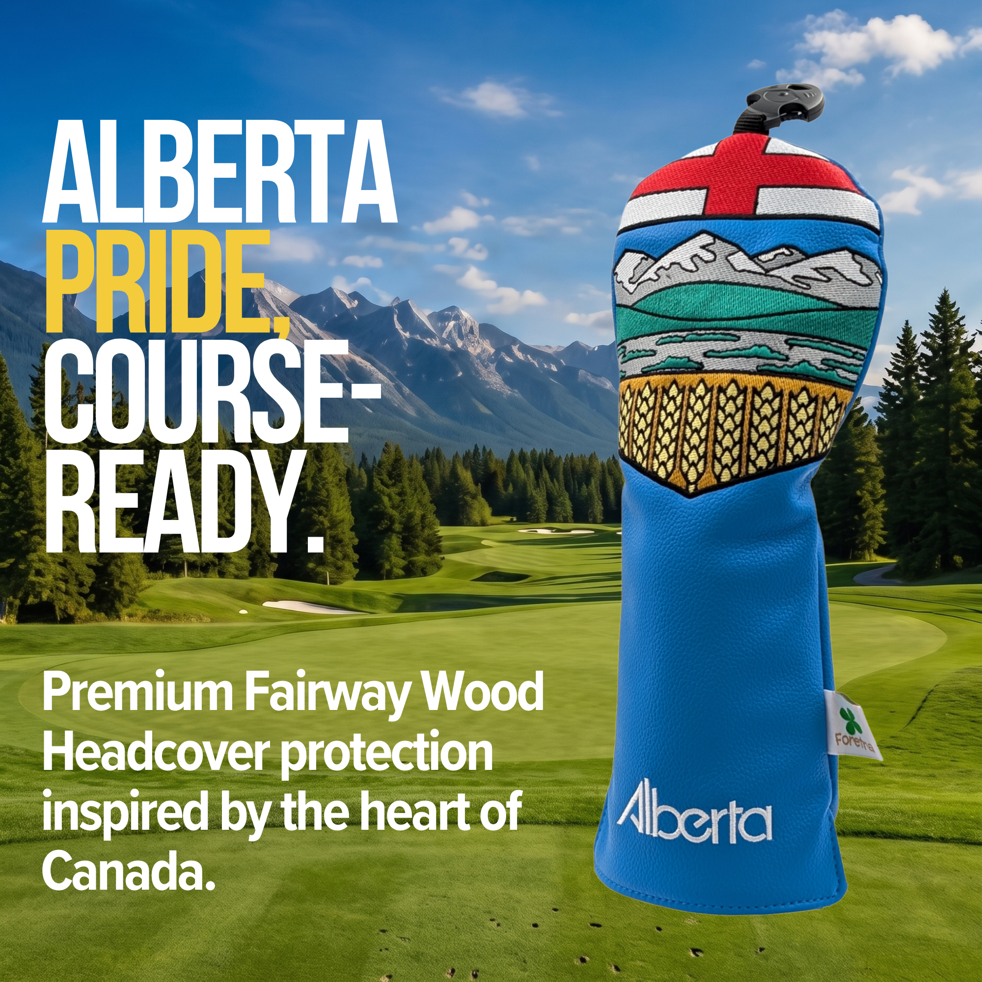 Alberta Shield – Fairway Wood Headcover – Bold Alberta Pride