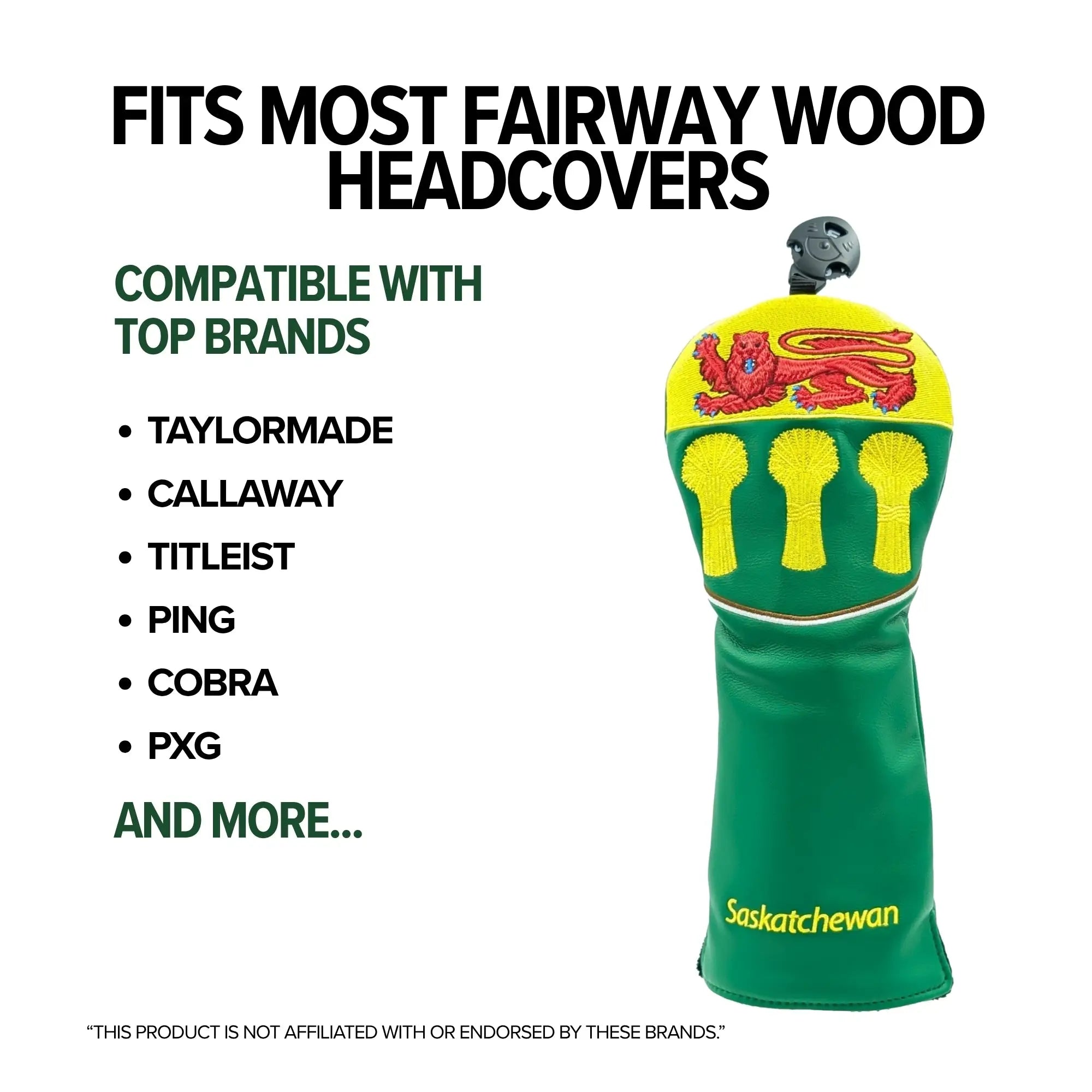 Saskatchewan Shield – Fairway Wood Headcover – Bold Prairie Pride