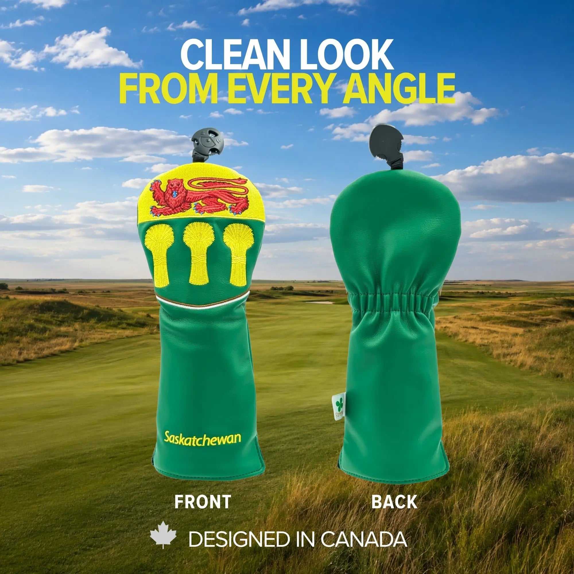 Saskatchewan Shield – Fairway Wood Headcover – Bold Prairie Pride