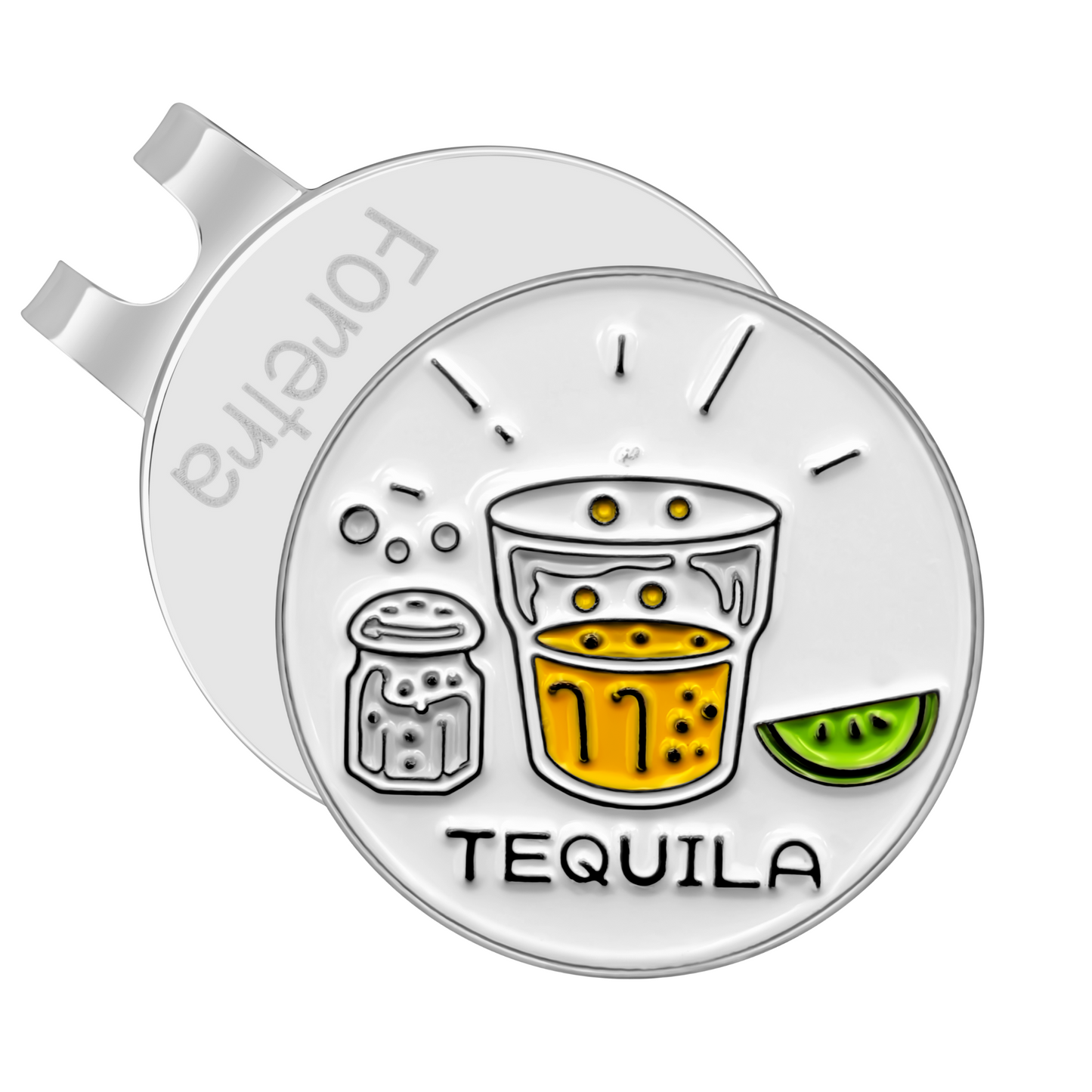 Tequila Golf Ball Marker + Magnetic Hat Clip | Funny Golf Gift