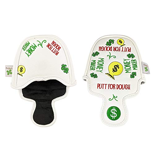 Putt for Dough - Money Maker - MALLET Putter Headcover (White)