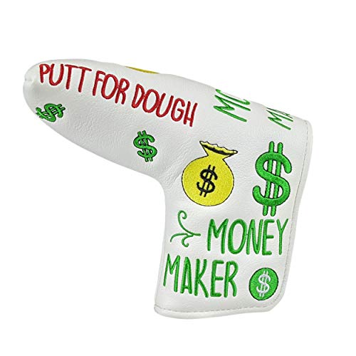 Putt for Dough - Money Maker  BLADE Putter Headcover (White)