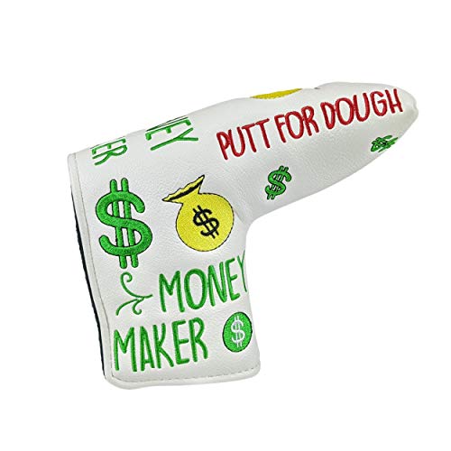 Putt for Dough - Money Maker  BLADE Putter Headcover (White)