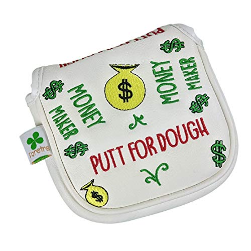 Putt for Dough - Money Maker - SQUARE MALLET Putter Headcover (White)