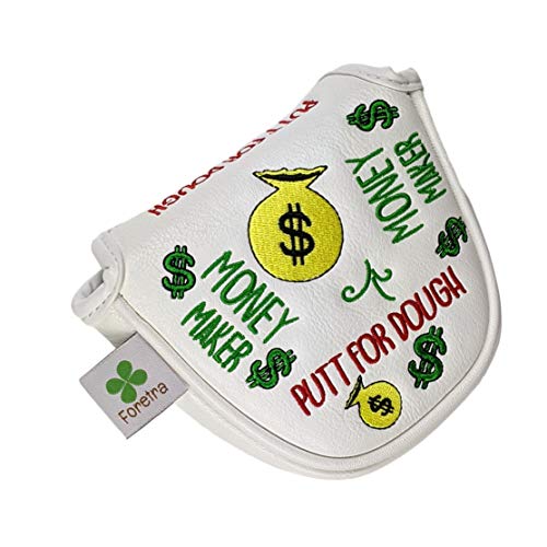 Putt for Dough - Money Maker - MALLET Putter Headcover (White)