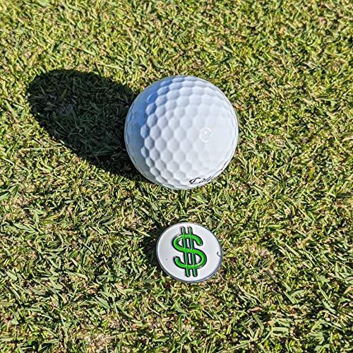 Putt for Dough /  Money Maker - Metallic Golf Poker Chip Magnetic Ball Marker