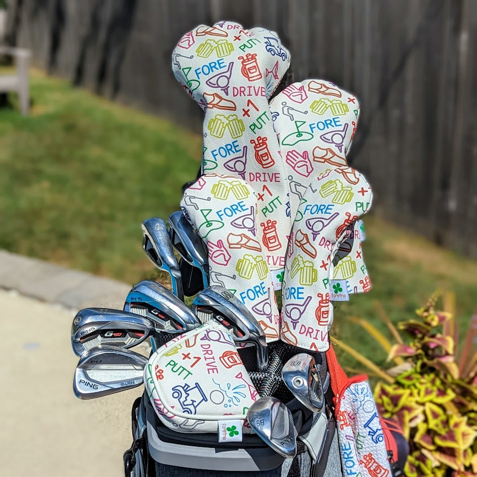 GOLF ICONS pattern - Fairway Wood Head Cover